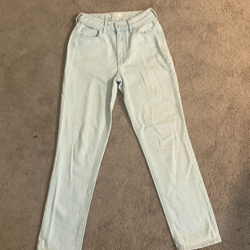 PacSun Straight Leg Mom Jeans, Light Blue